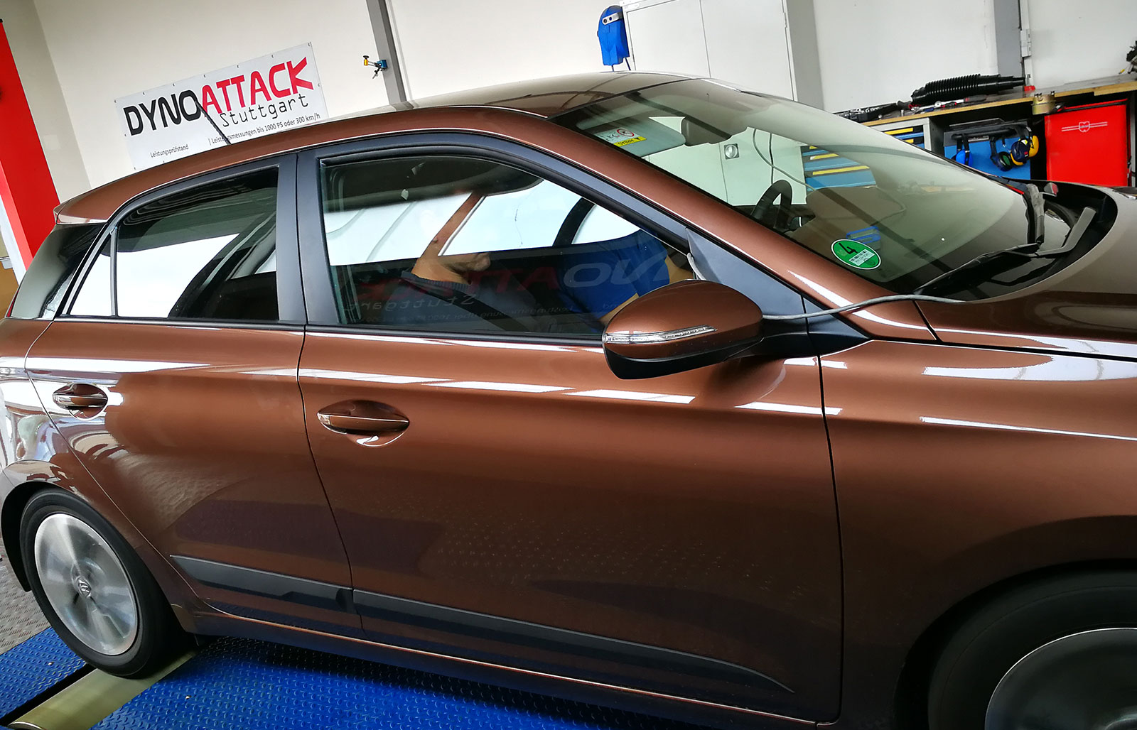 The Hyundai i20 on the dyno