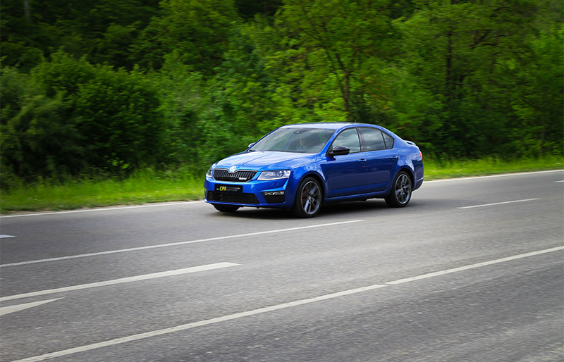 The new Skoda RS in the driving practical test